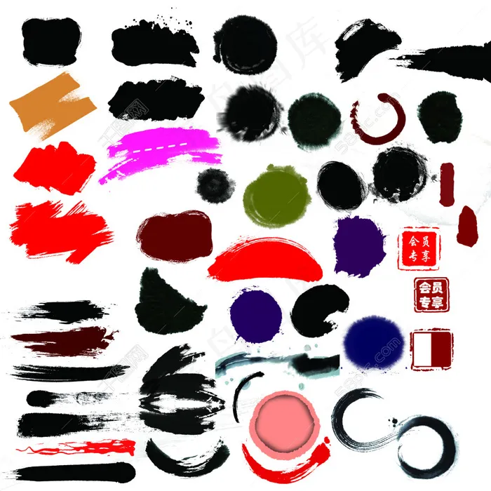 各色中国风素材psd模版下载