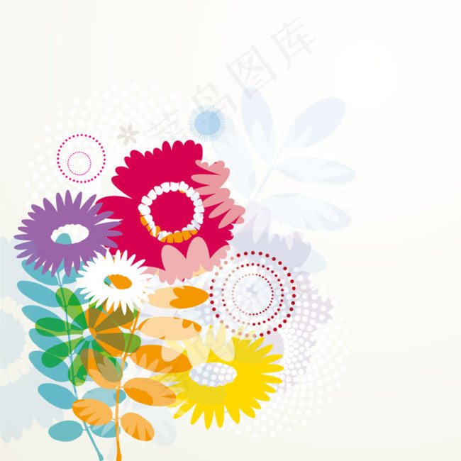 复古花卉背景设计矢量素材