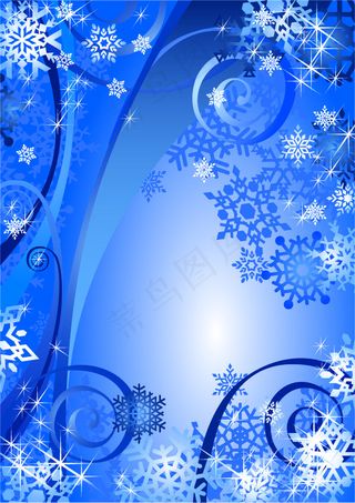 蓝色炫彩圣诞背景素材