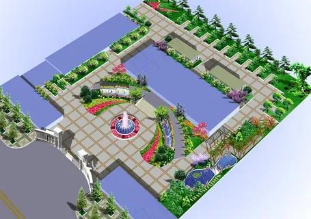 办公楼绿化效果图图片