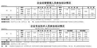 企业人员培训情况表