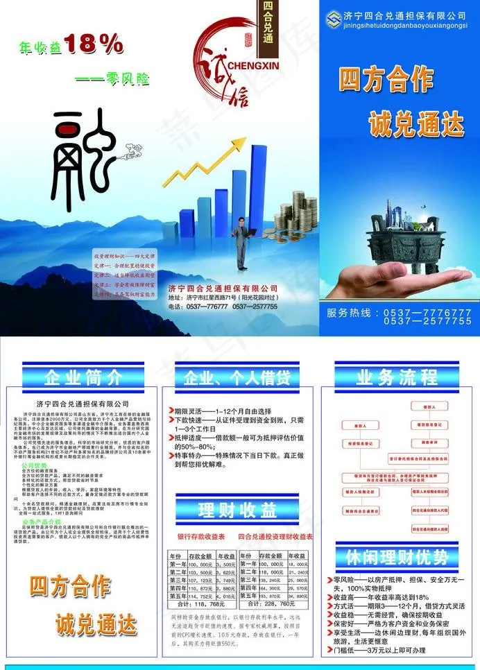 金融彩页三折页图片cdr矢量模版下载