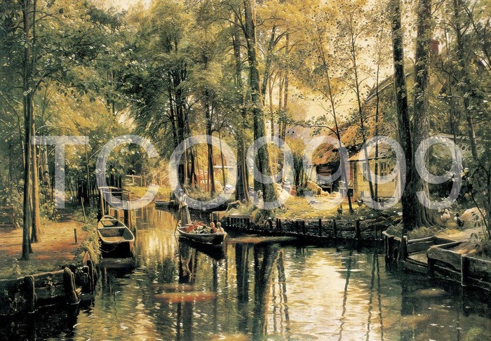 油画 手绘油画 田园风景(40x3...