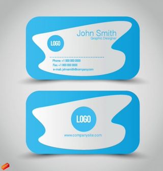 简介青色企业名片设计矢量素材