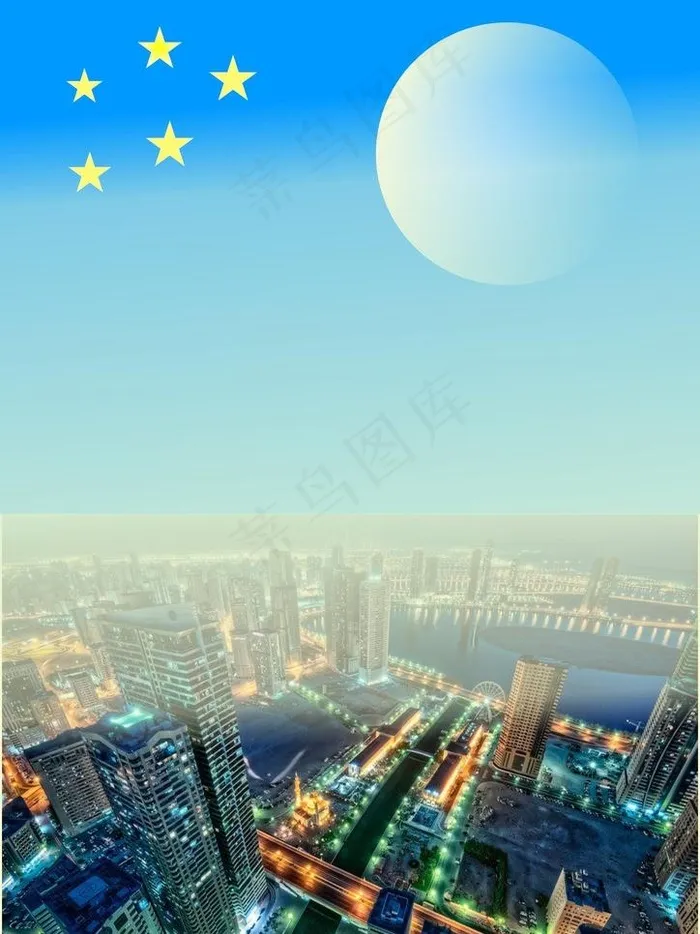 夜景图图片cdr矢量模版下载