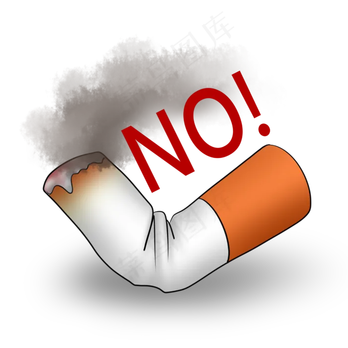 红黑色卡通风珍爱生命请勿吸烟免抠元素