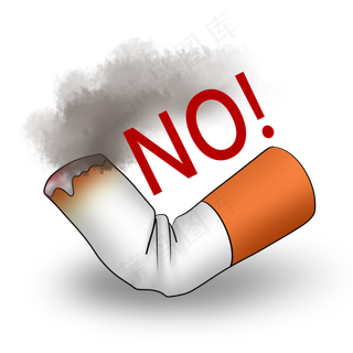 红黑色卡通风珍爱生命请勿吸烟免抠元素