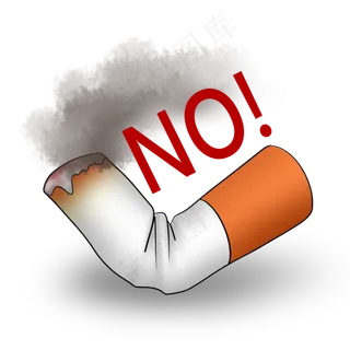 红黑色卡通风珍爱生命请勿吸烟免抠元素