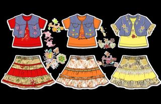 女童裙子 t恤加牛仔小马甲图片