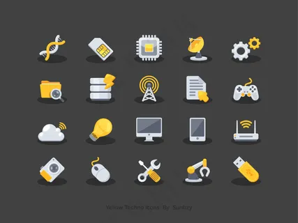 黄色生活科技图标设计