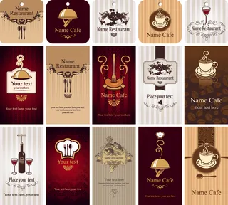 创意餐饮美食卡片矢量图