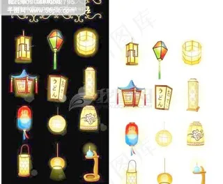 多款灯笼　灯具系列素材