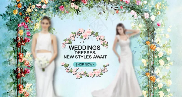 美女礼服促销海报