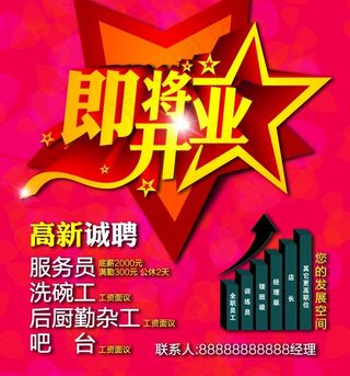 开业招聘海报