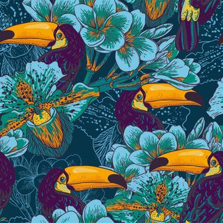 卡通可爱北欧童话梦幻儿童动物无缝平铺背景头像印刷矢量图片素材