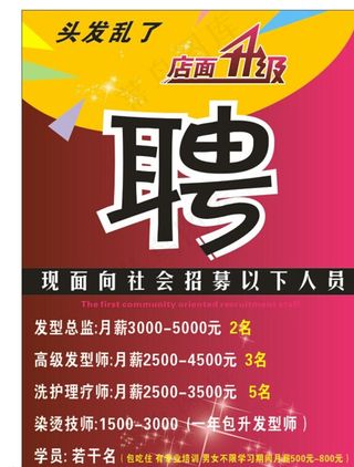 理发店招聘图片