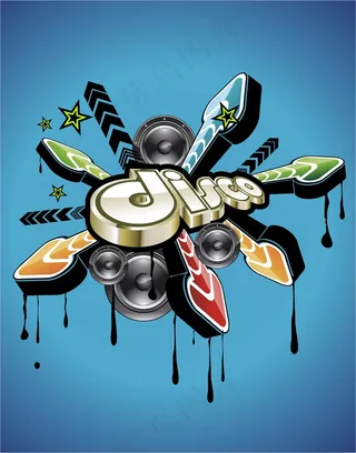 音乐海报背景矢量图科技感