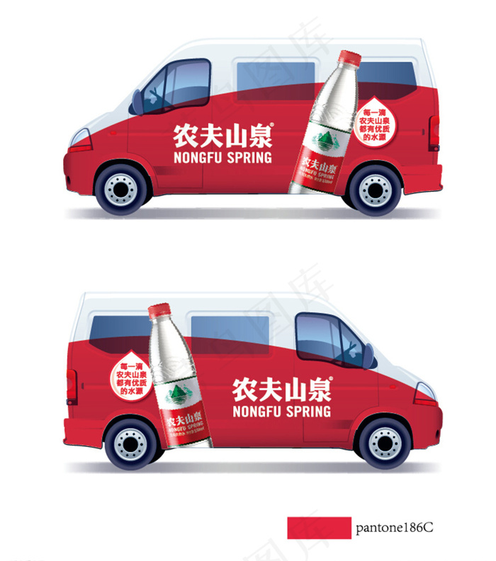 农夫山泉面包车图片ai矢量模版下载