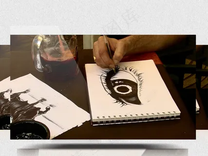 高清实拍眼睛绘画视频CC0