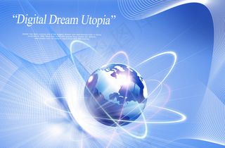 蓝色现代科技感展板背景