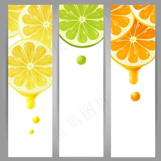 彩色柠檬banner矢量素材