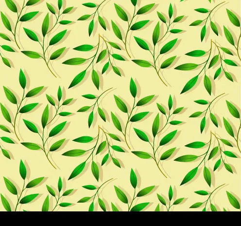 绿叶组成的印花背景图案eps,ai矢量模版下载