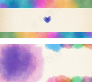 粉色水彩泼墨喷溅墨迹海报宣传单背景...