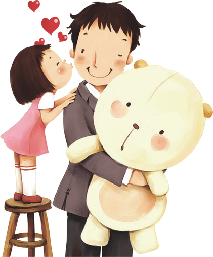 父亲节可爱卡通手绘免扣人物