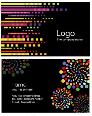 黑色时尚花纹名片