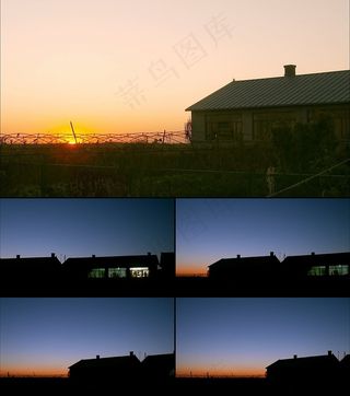 实拍美丽的中国傍晚村庄