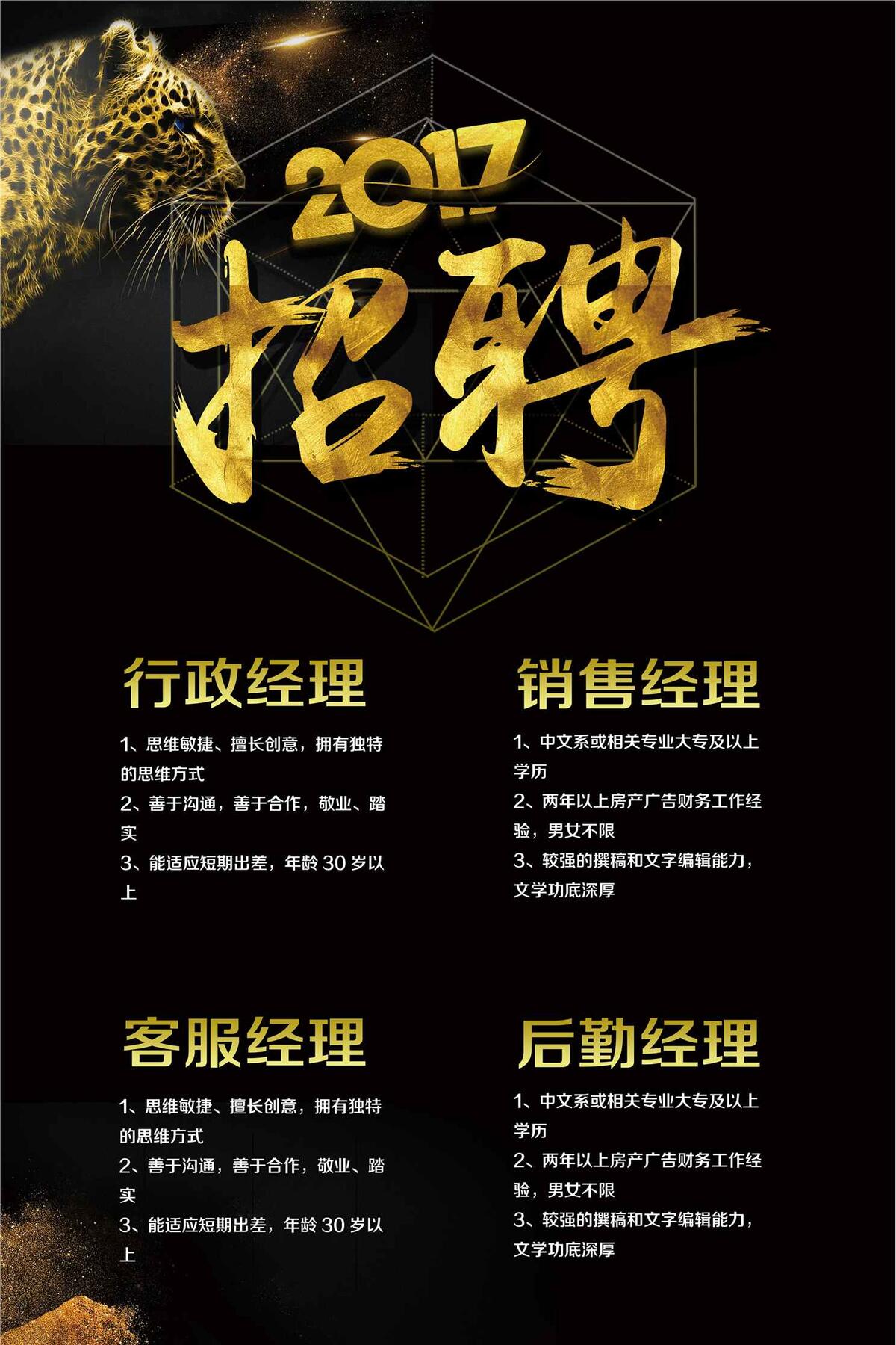 黑金招聘海报设计(3543X5315(DPI:150))psd模版下载