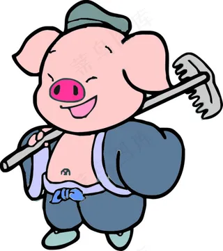 卡通西游记猪八戒矢量图