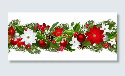 圣诞球鲜花图片