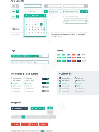 扁平设计按钮元素UI图片