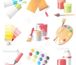 五彩缤纷色卡色谱颜料图片