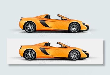 黄色迈凯伦跑车侧面图免抠png透明素材