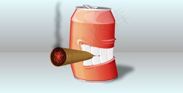 抽烟的汽水罐动画