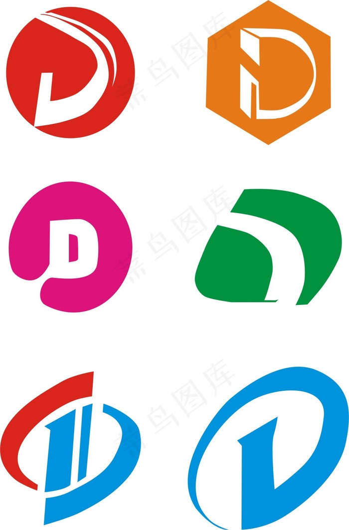 D字母LOGO设计素材