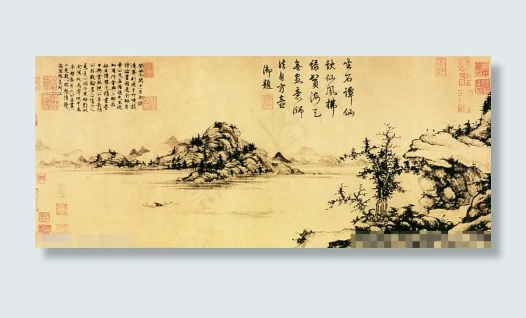 林卷阿卷图设计素材psd模版下载