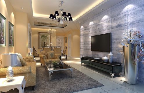 现代简约电视背景墙效果图