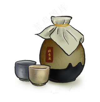 端午节手绘雄黄酒端午节手绘雄黄酒,免抠元素