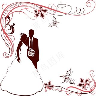 婚礼请帖背景图案矢量素材