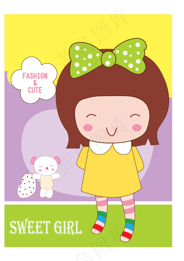 卡通小女孩
