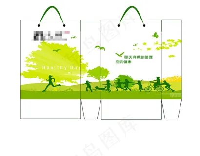 绿色健康环保购物袋设计PSD下载 绿色健康环保购物袋设计PSD下载