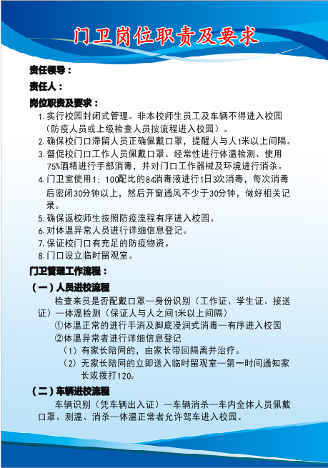 门卫岗位职责及要求cdr矢量模版下载