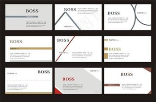 线条白色底纹名片卡片设计矢量素材