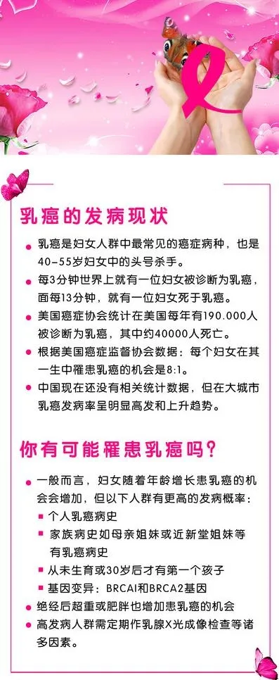 乳腺外科展架图片psd模版下载