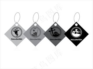 四套万圣节标签