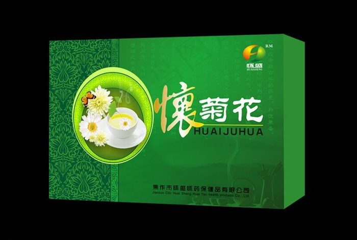 怀菊花茶包装盒（展开图）图片cdr矢量模版下载