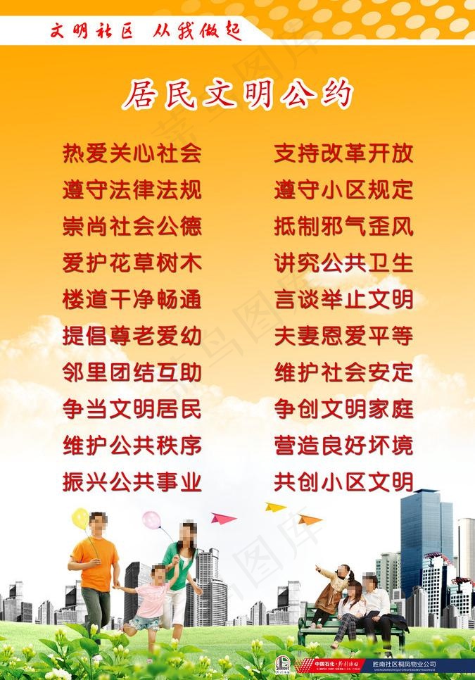 黄色社区制度牌图片(2523X3827(DPI:72))psd模版下载